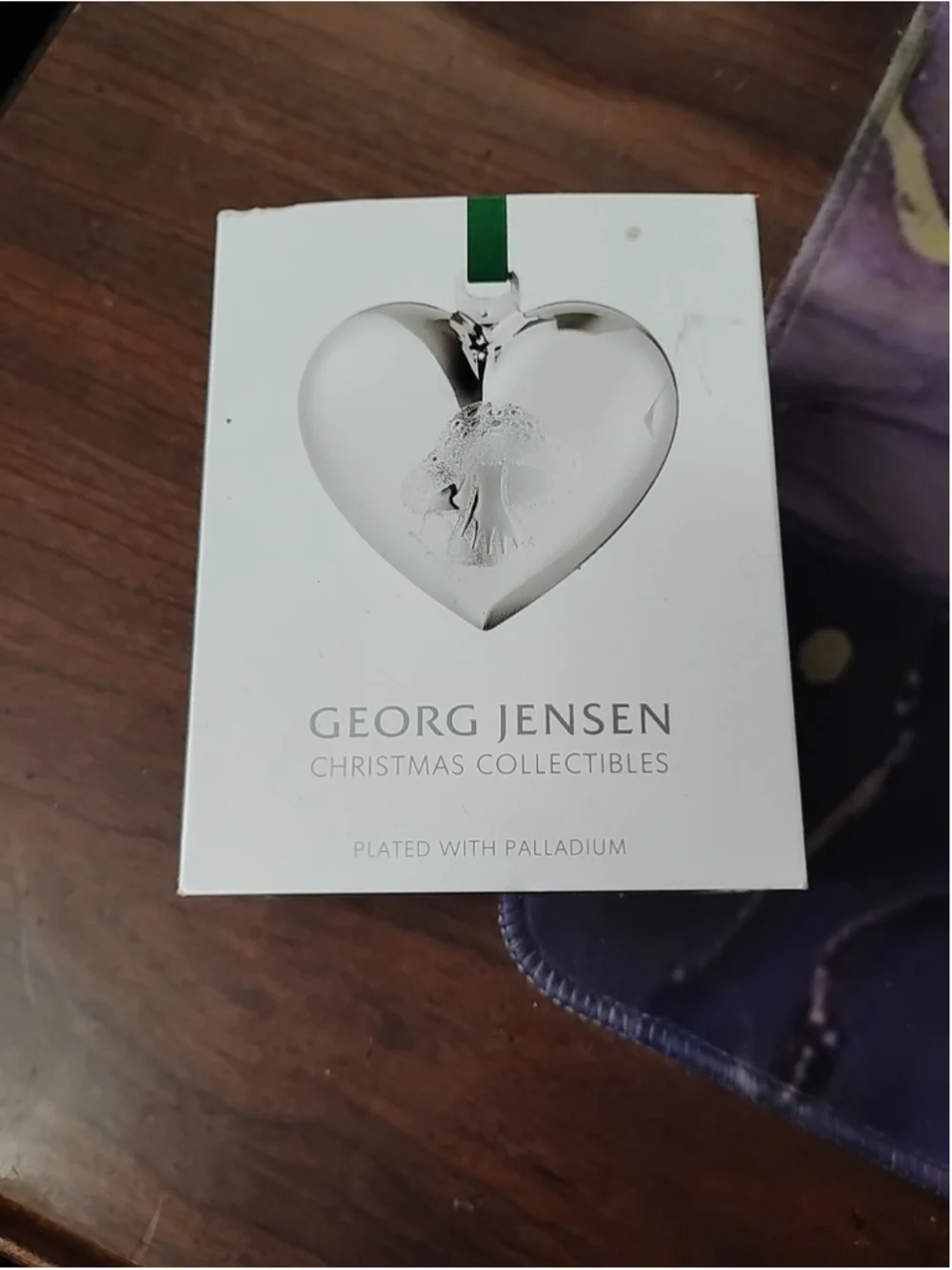 2023 Georg Jensen Christmas Holiday Ornament Silver Heart with Mushroom